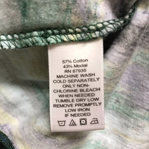 LOGO Green Multicolor Ruched Tunic Top - Picture 3 of 4